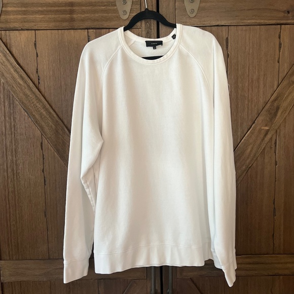 Vince French Terry Long Sleeve Crew Neck Sweatshirt White Size XXL - Picture 2 of 9